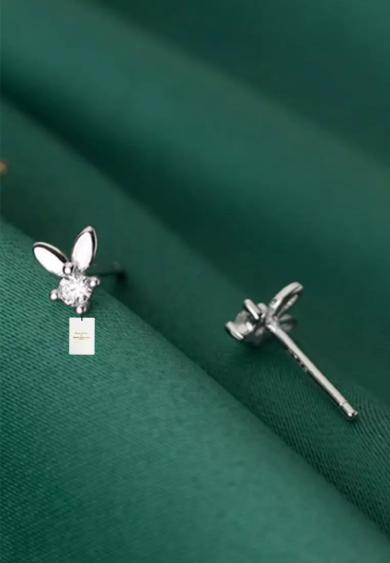 925 Silver Zircon Bunny Earrings JW AR-G2060