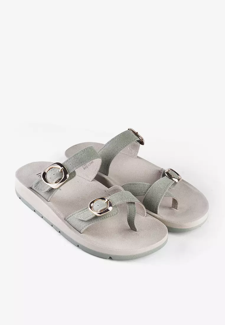 Sandal Slip on Wanita Casual Buckle Daily L.Aino 01