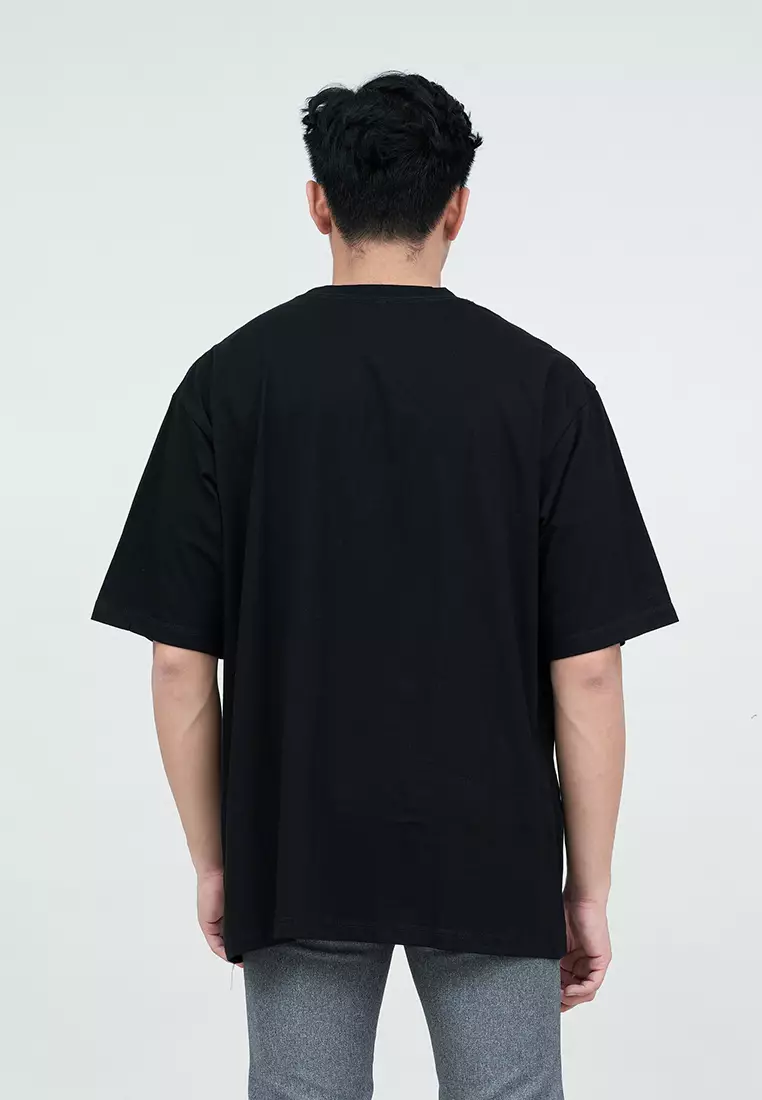 Houseofcuff Kaos Oversized T-shirt Pria Unisex Tebal Oversize Hitam