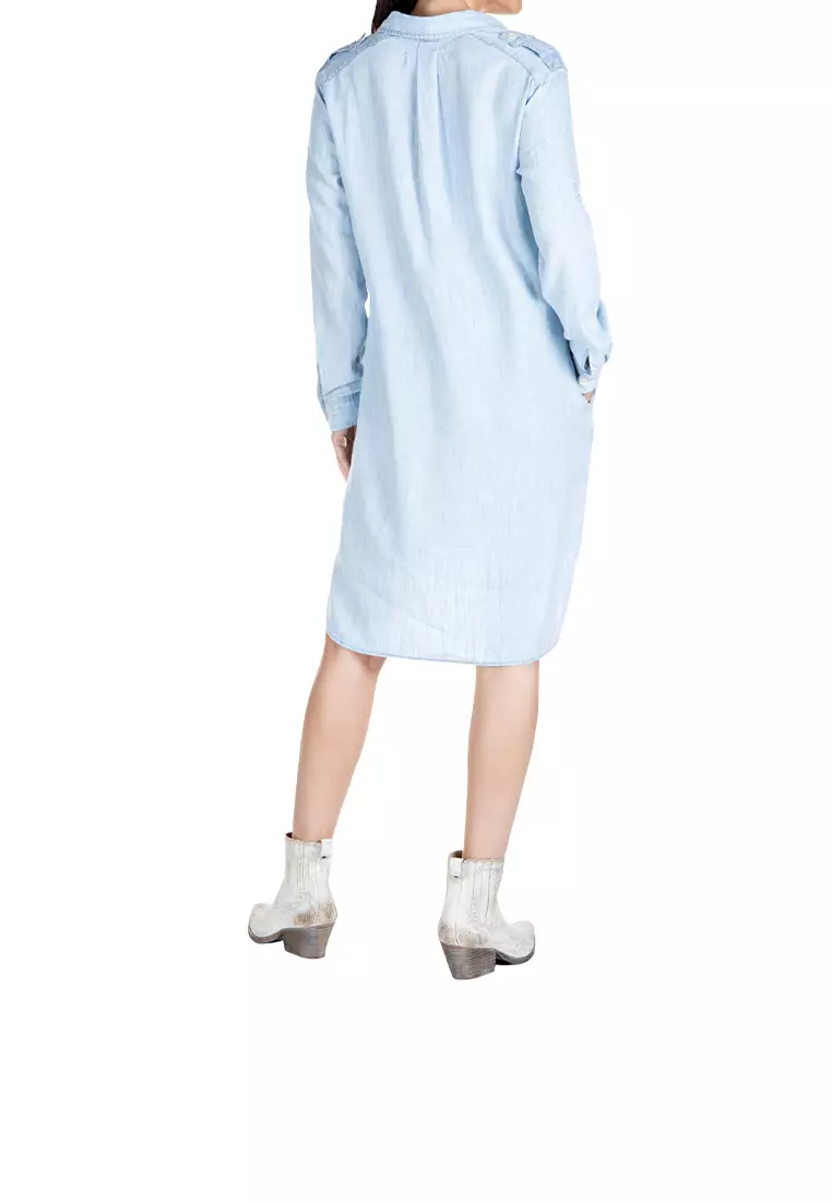 Buy REPLAY REPLAY DENIM AND LINEN DRESS WITH POCKETS 2024 Online