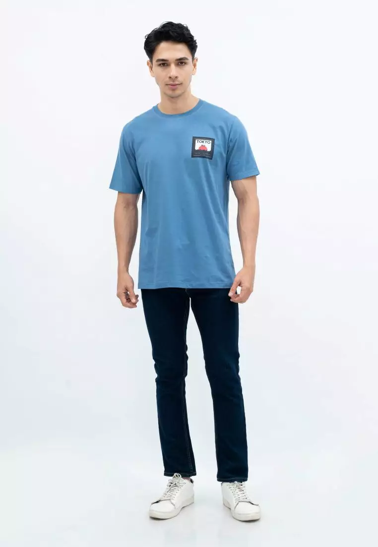 Houseofcuff T-shirt Kaos Motif Tokyo Pendek Steel Blue Size S-4XL