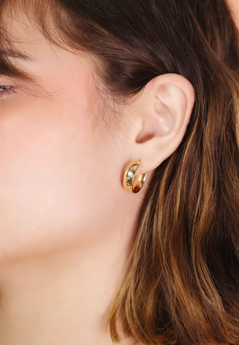  Chunky Hoops Earrings 14k Gold