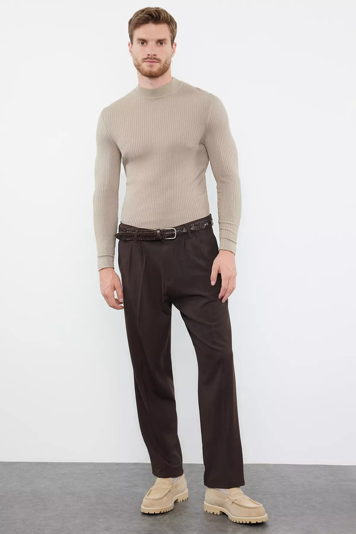 Baggy Fit Pleated Trousers