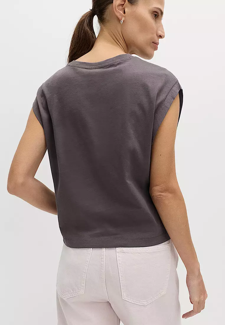 Pure Cotton Cap Sleeve T-Shirt