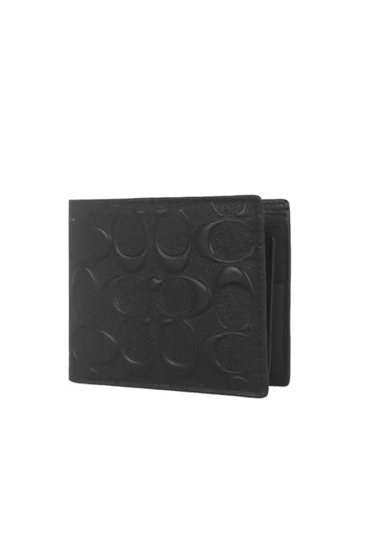 3 In 1 Wallet In Signature Leather Black CR957BLK