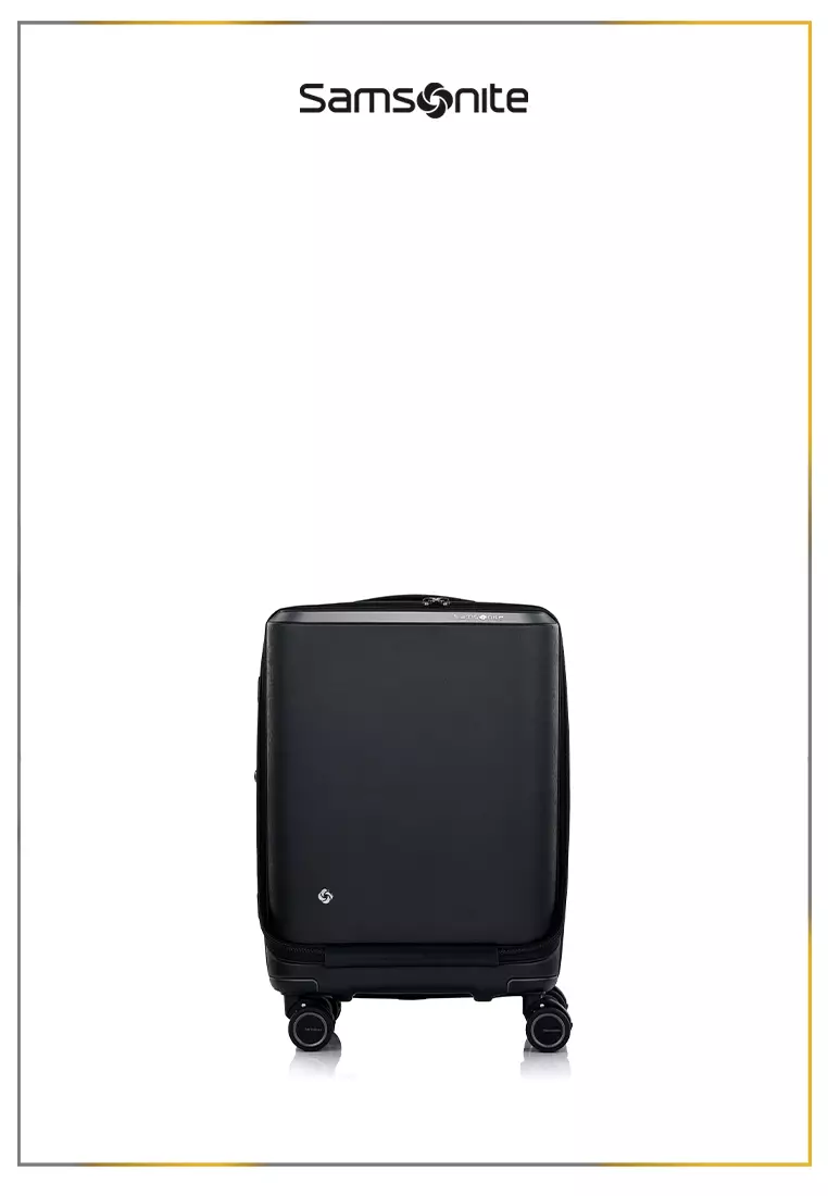 Samsonite Koper Evoa Z Cabin Front Pkt Black + Foldable Luggage Cover Cabin
