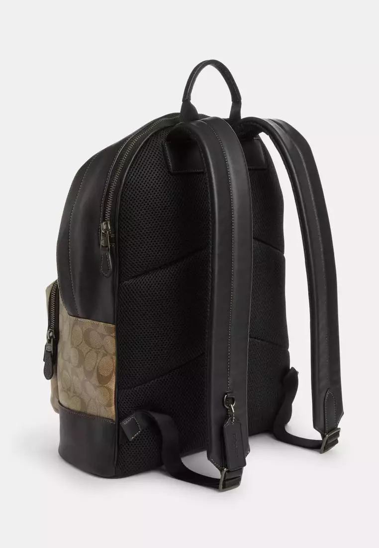 Jual Coach Coach West Backpack In Blocked Signature Canvas With Varsity