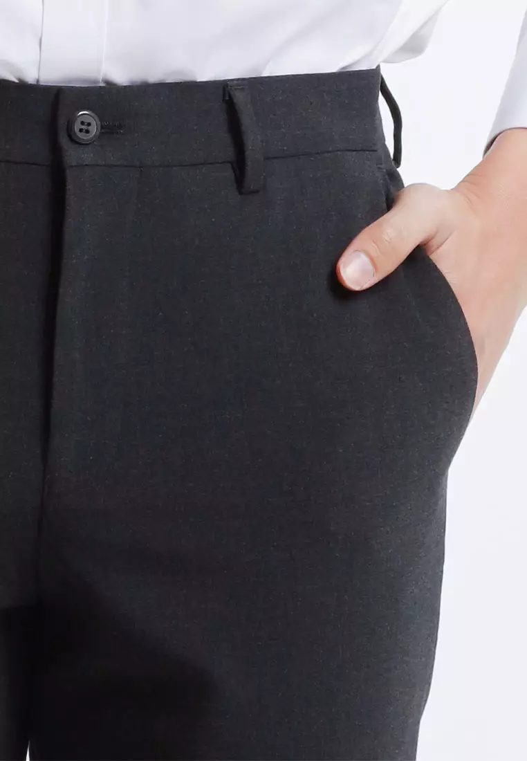 Byford Mens Modern Fit Flat-Front Slacks - 3125002A-96DarkGrey