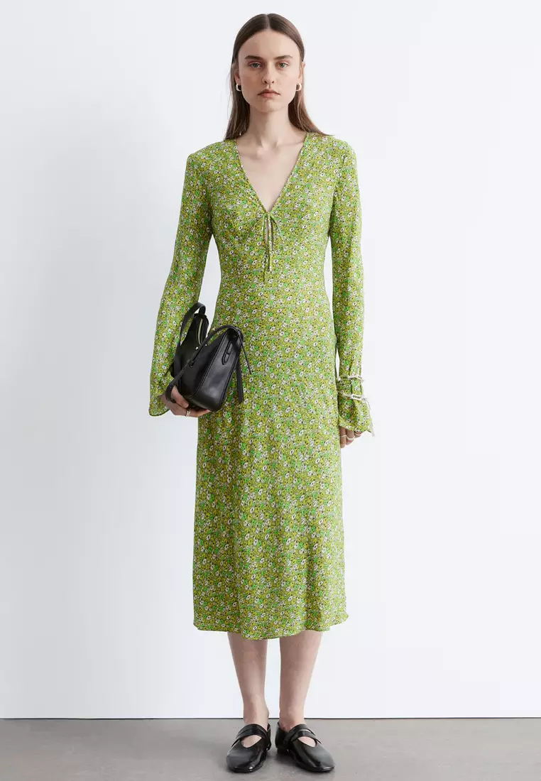 Floral V-Neck Midi Dress
