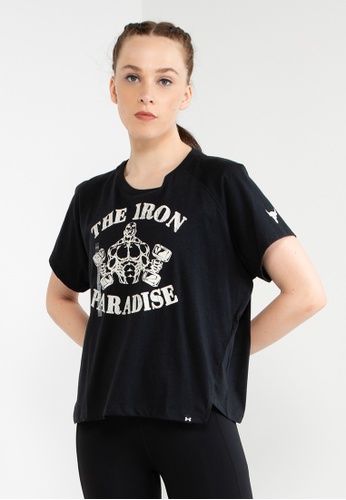 Under Armour black Project Rock Vintage Iron T-Shirt 48FBDAAD403DF2GS_1