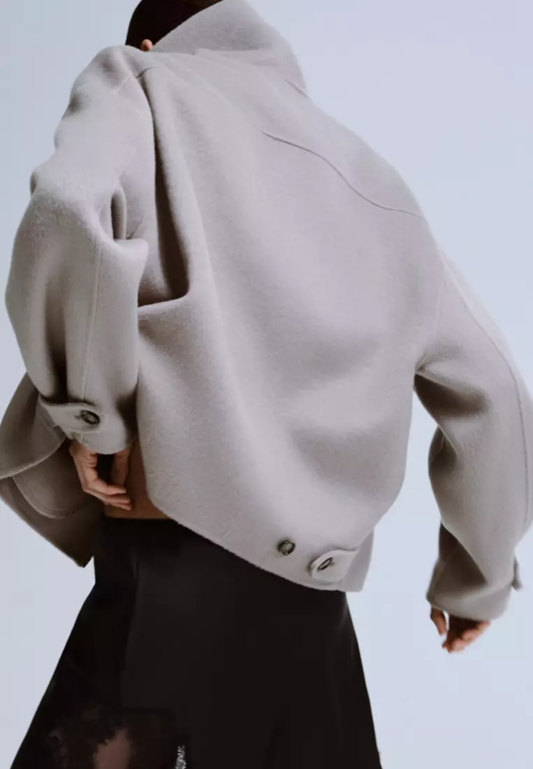 Wool Funnel-Neck Jacket