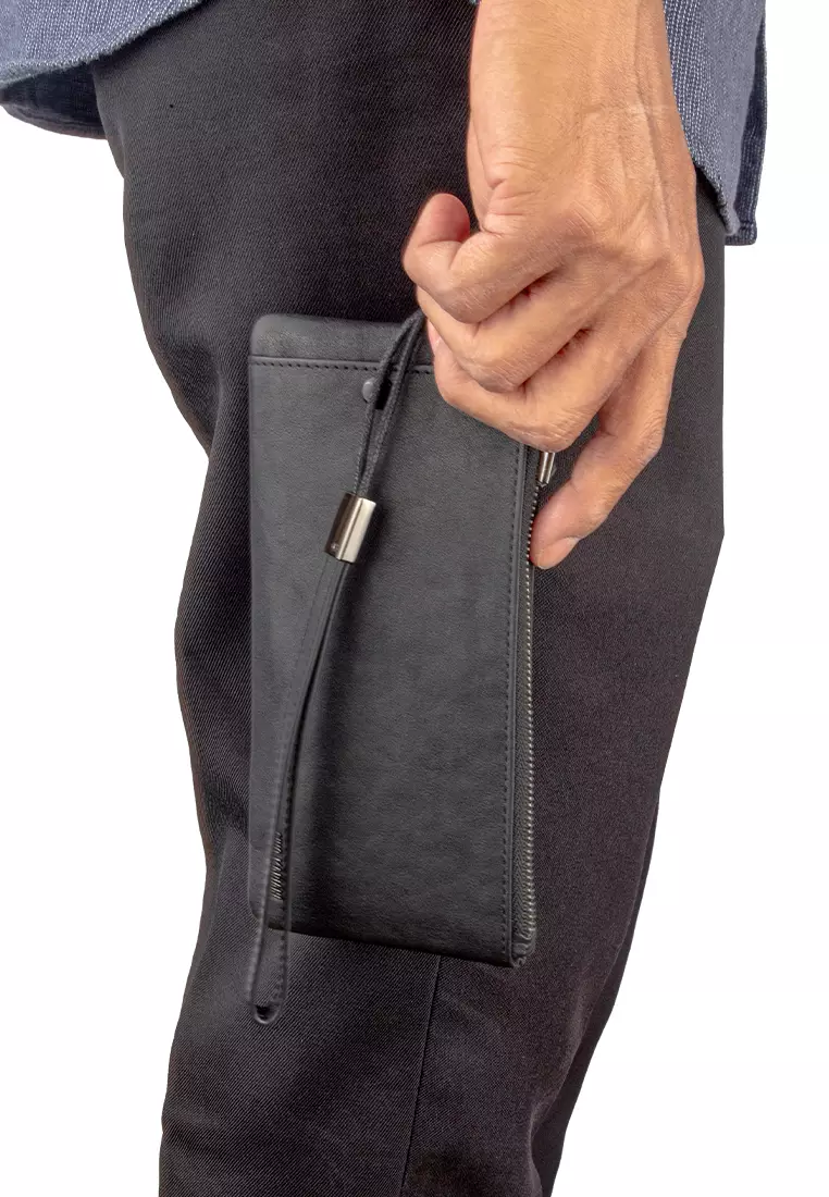 Clutch Pria Gino Mariani Elezar Hitam