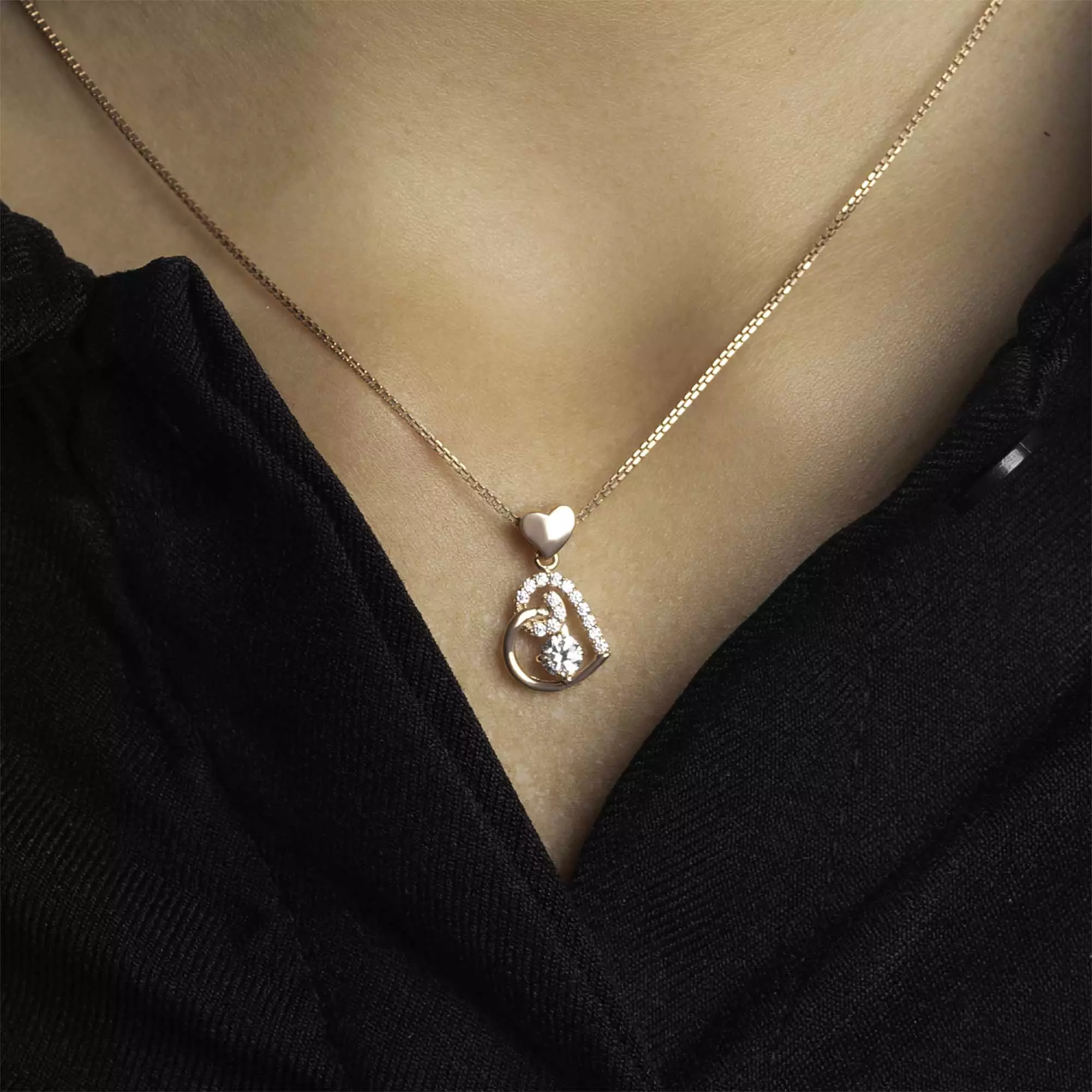 Liontin Emas 7k - Valentina Gold Pendant - Eternal Collection - Juene Jewelry