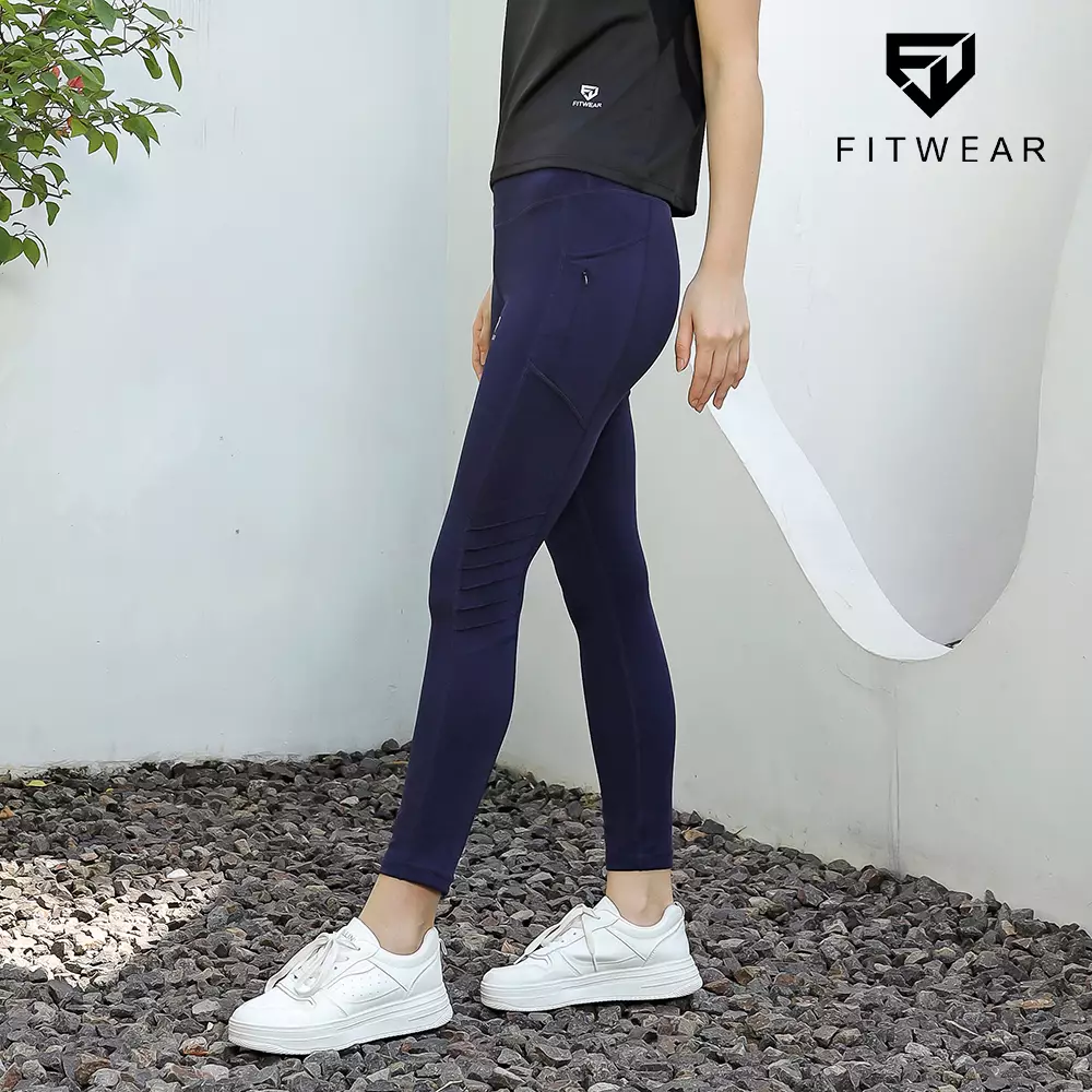 Fitwear - Legging Big Size Olahraga Wanita BELIA BIKER 4 POCKET - MIDNIGHT BLUE