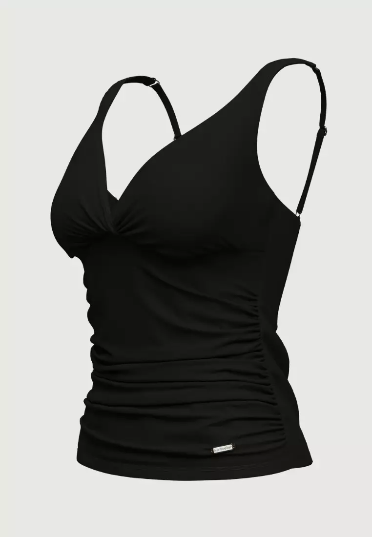 Core Solid Black Plus Cup Tankini