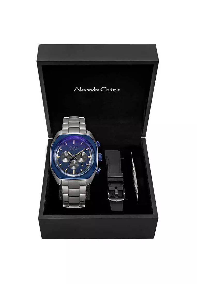 Alexandre Christie Jam Tangan Pria - Black - Stainless Steel - 6666 MCBEPBA