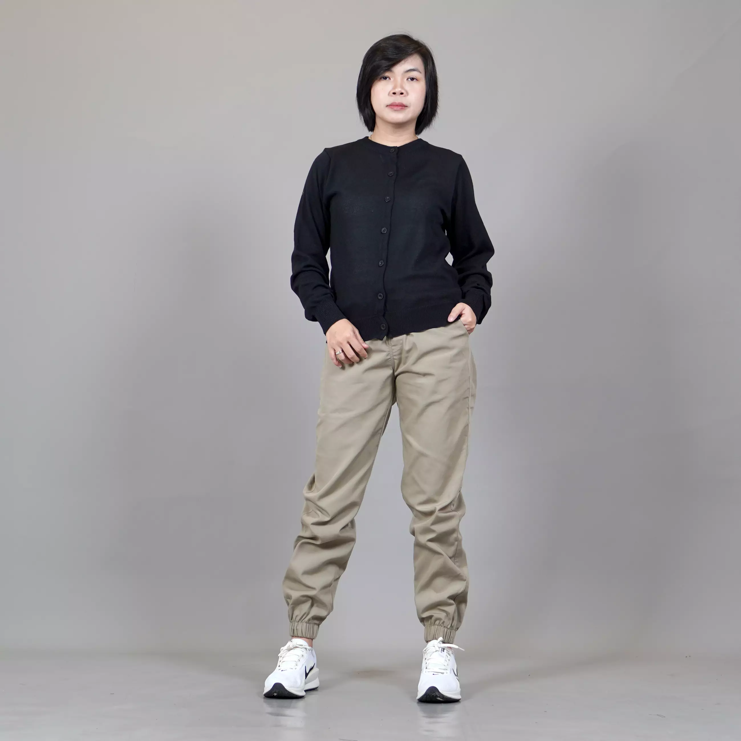  SANDRA Knit Cardigan Wanita Kardigan Rajut Wanita - HITAM