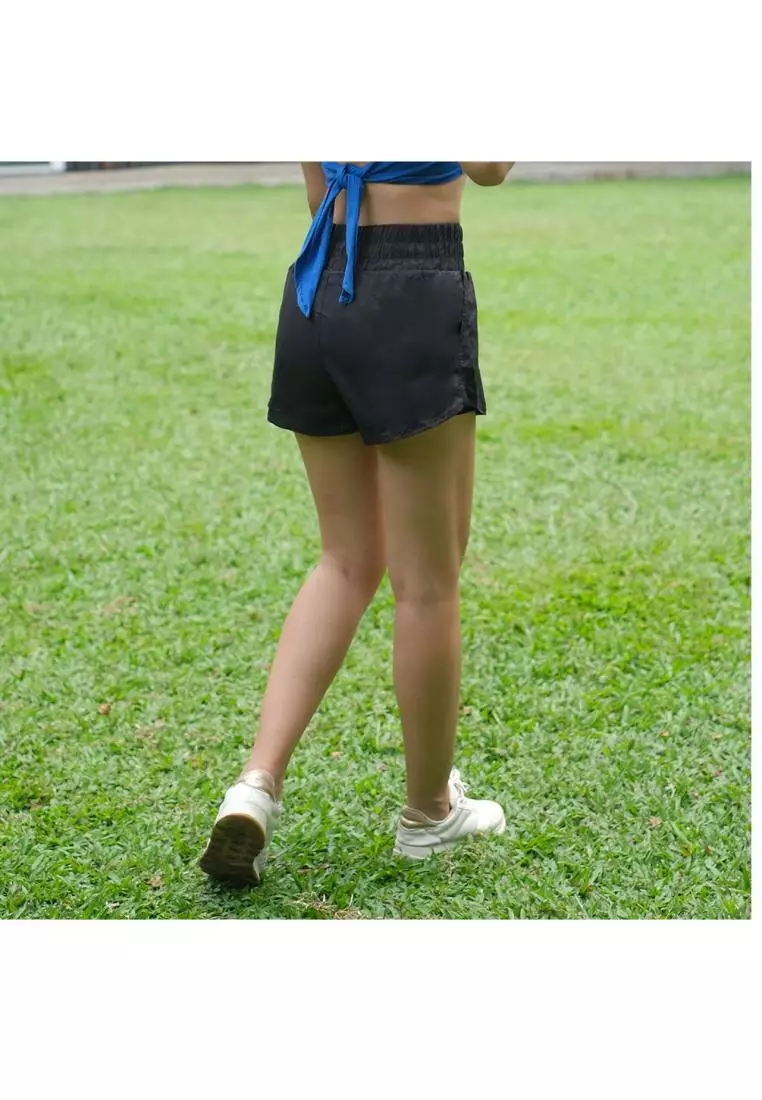 Fitwear - Celana Pendek + Inner Olahraga Wanita ANNA PRINTED BIG SIZE - KRT BLACK