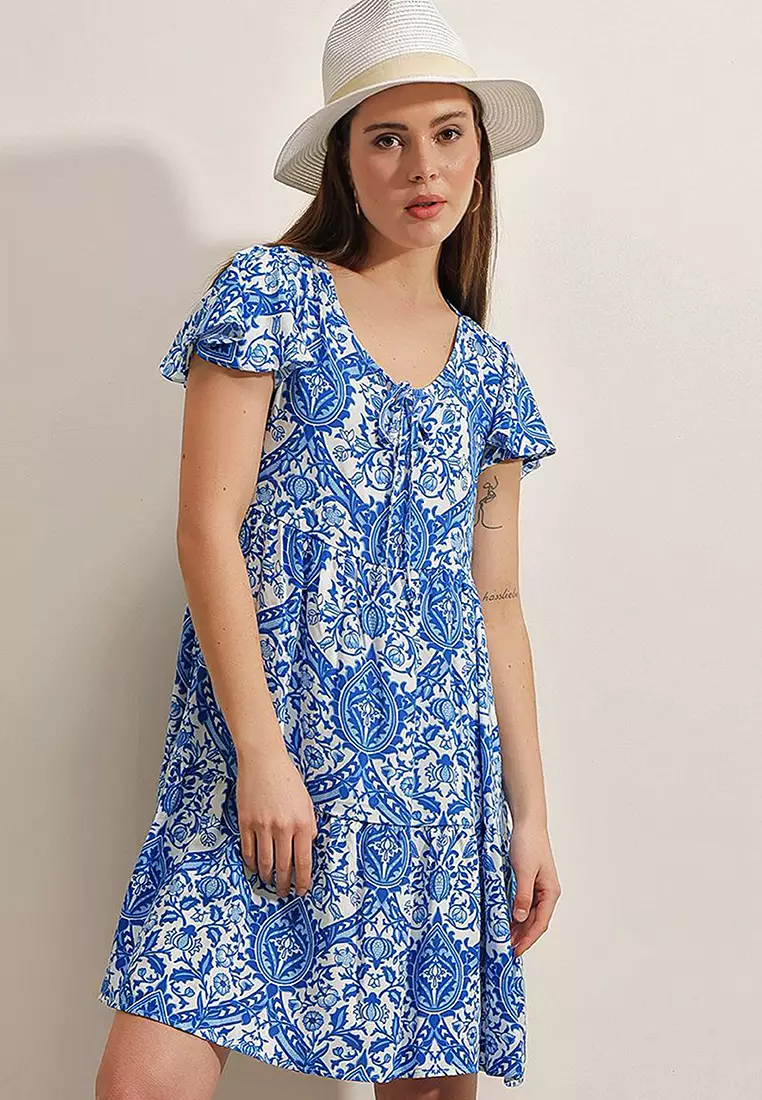 Viscose V-Neck Dress