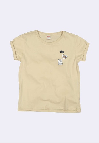 BENCH beige Hello Kitty x Bench Crew Neck Graphic Tee 89A7FAAD237003GS_1