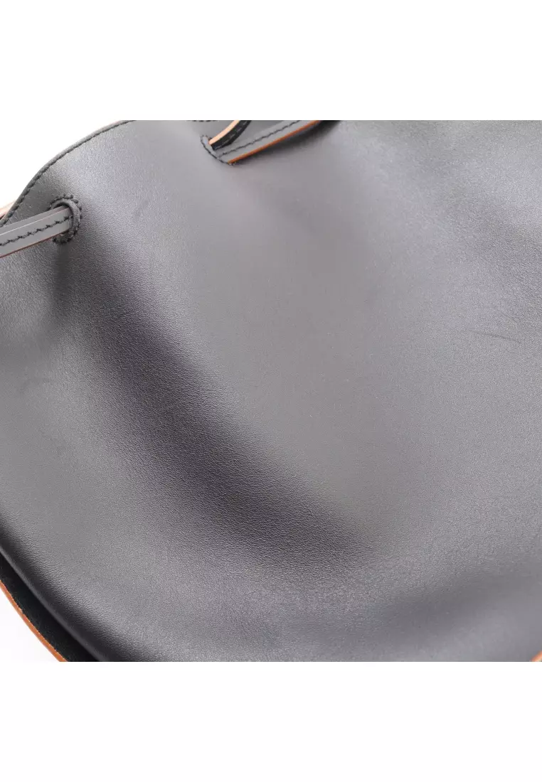 Pre-Loved LOEWE balloon bag Medium purse 2WAY Shoulder bag leather black