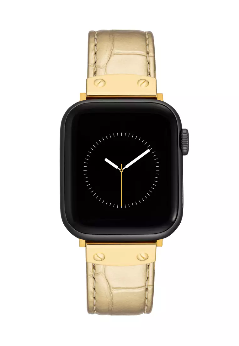 Anne Klein Wearable Band for Apple Watch 38/40/41mm  in gold croco leather AKW1060GPGD380