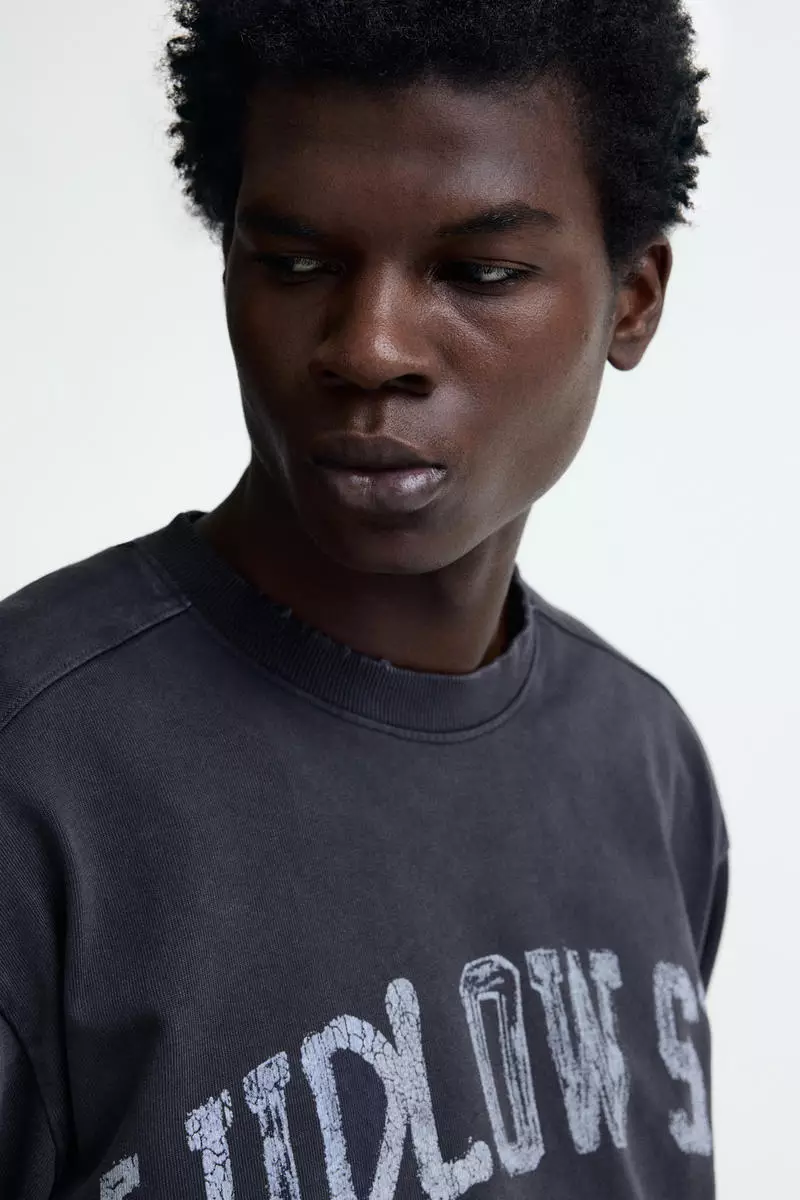 Oversized Fit Printed jersey top