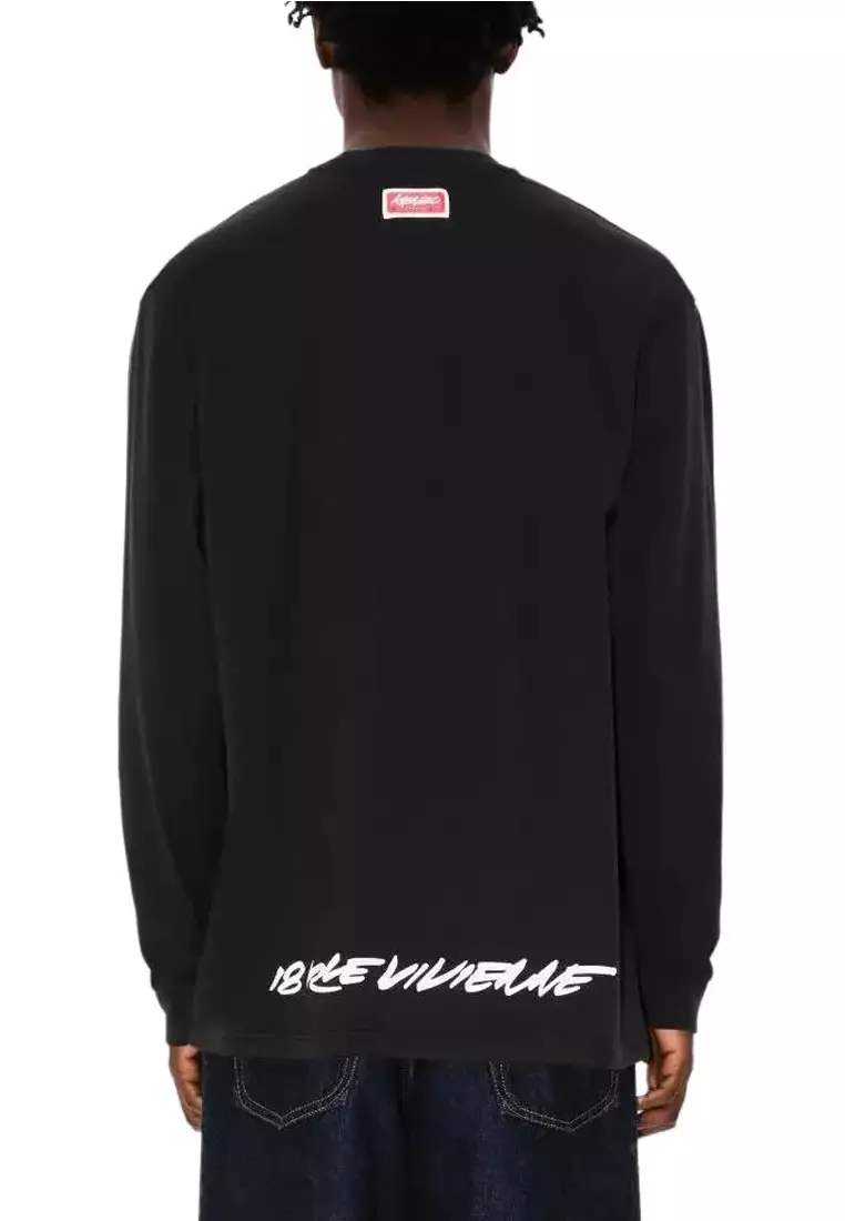 Men's Long Sleeved T-shirt in Black FF65TL3514SG