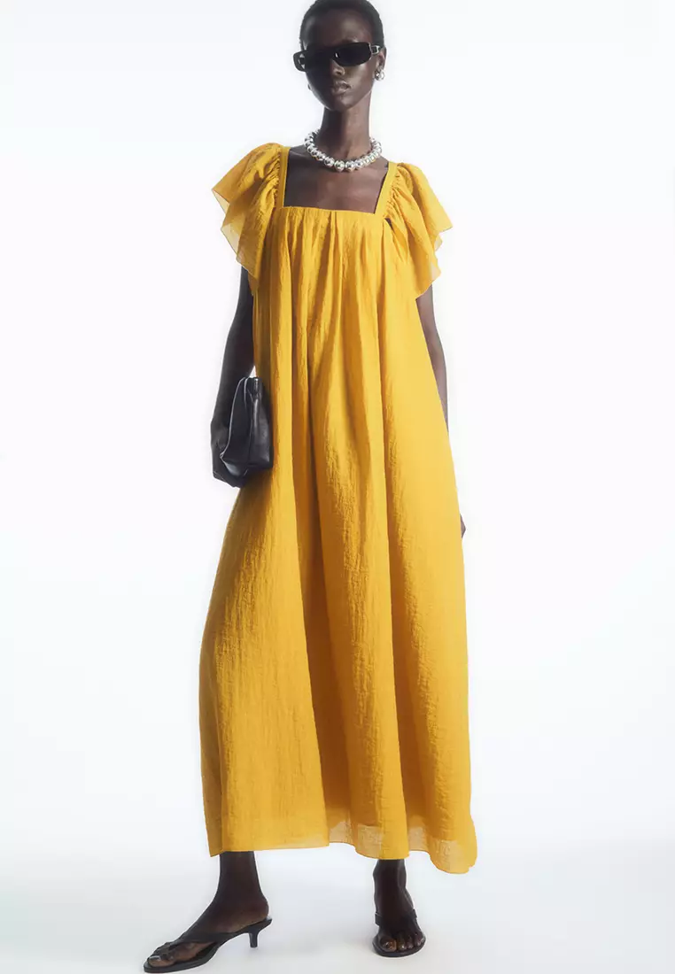 Yellow cap sleeve discount dress