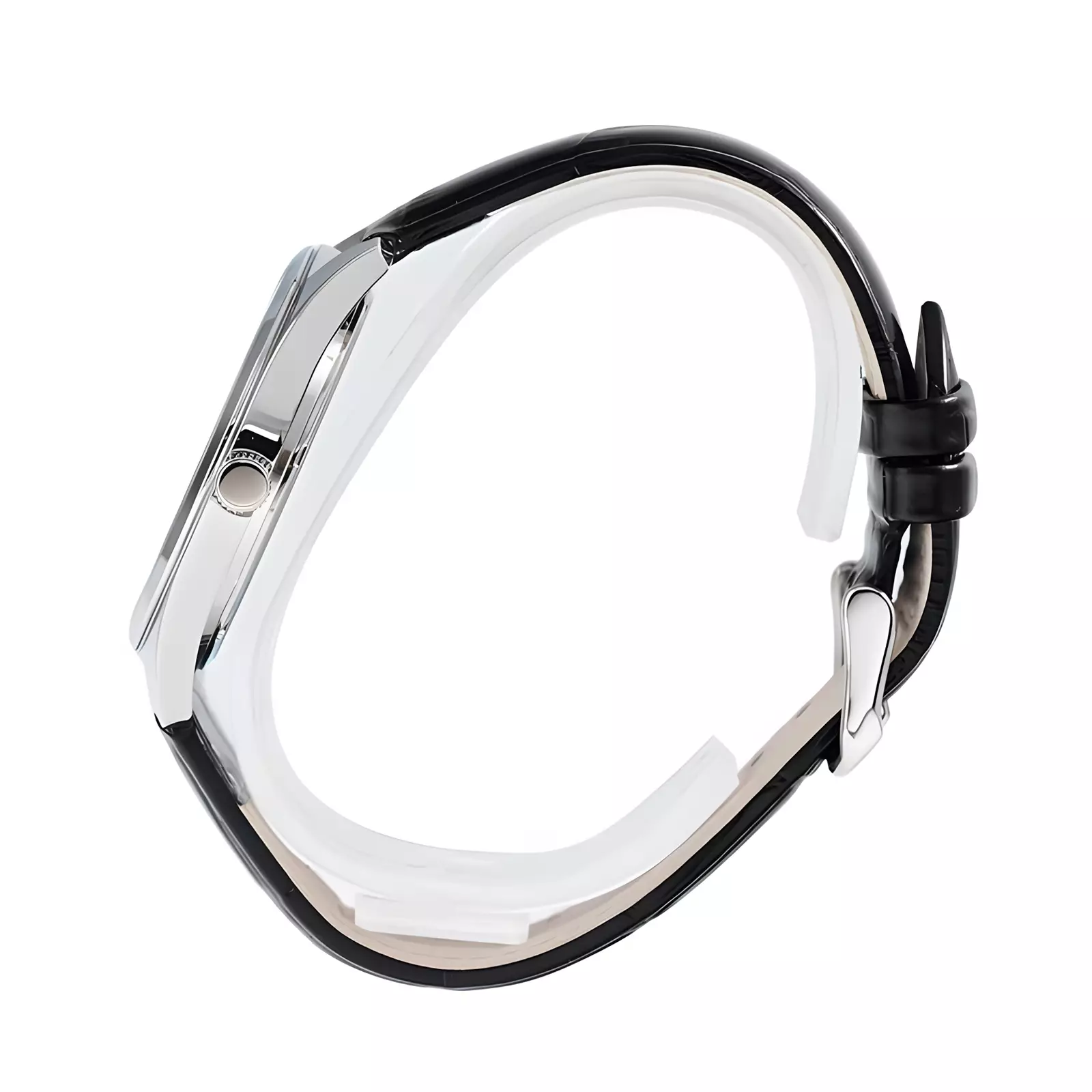 Alba - Jam Tangan Analog Pria - Silver Case - Black Leather Strap - ARX119X1