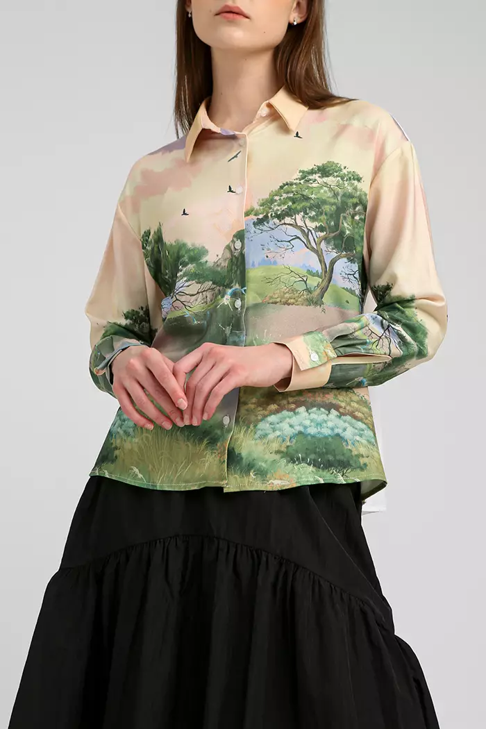 COTTONINK - Atasan Kemeja Wanita Peach Home Belzer #CottoninkXAlvinxki