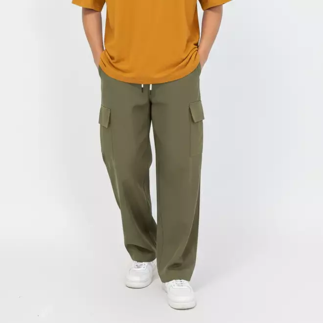 Rey Track Pants [ARMY] Celana Panjang Kargo Pria Size L-XL Nylon