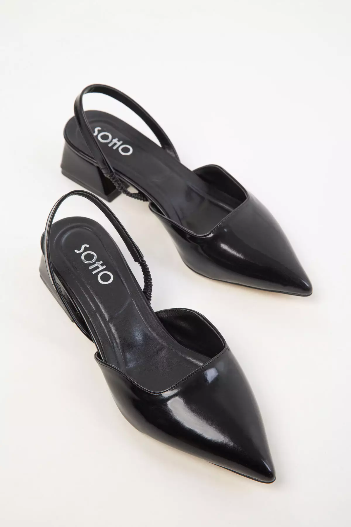 Black Patent Leather Women's Classic Heeled Shoes 20318