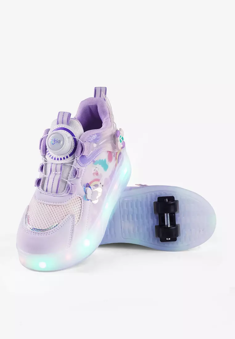 Sepatu Sneakers Roda LED Anak Perempuan Lepas Pasang T.Skate 02
