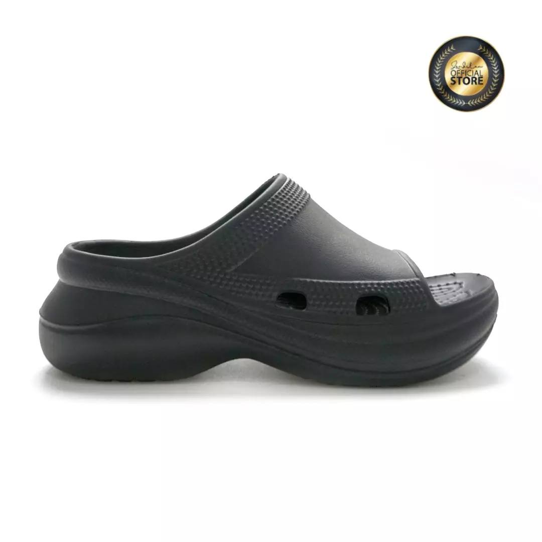 ZANDILAC - SANDAL WANITA DEWASA CH220468WD - HITAM full karet