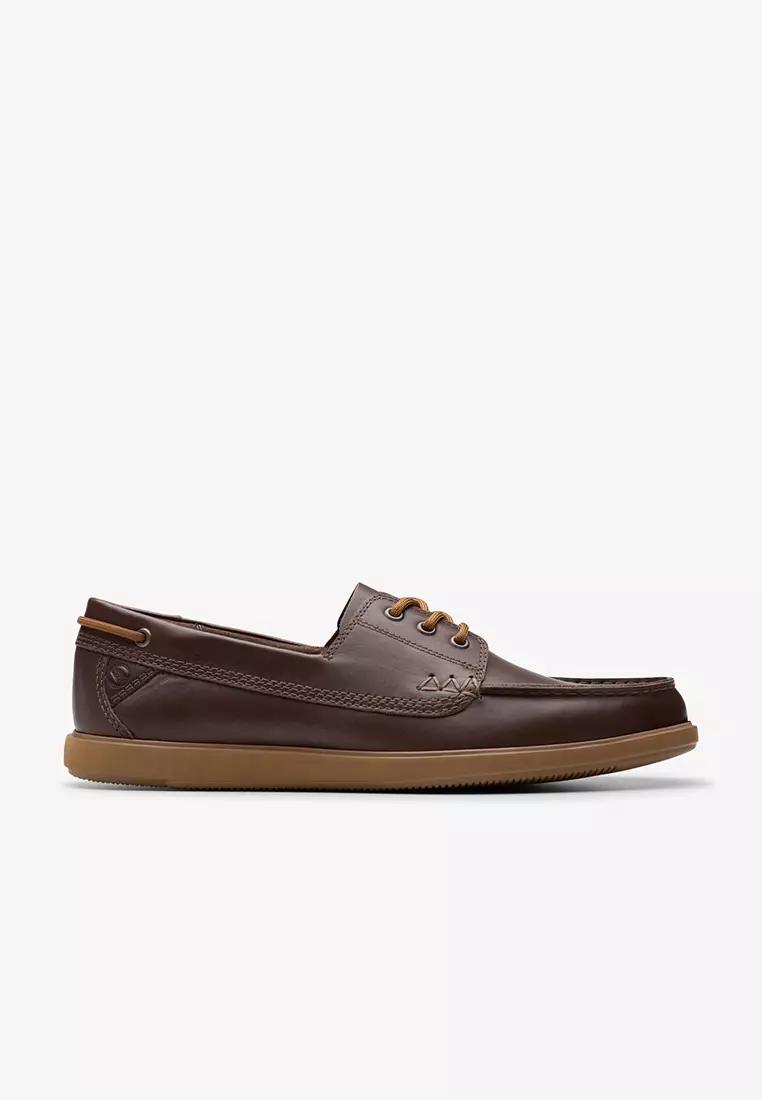 Discount on Clarks  shoes - SKU: Bratton Boat Loafer Dark Brown