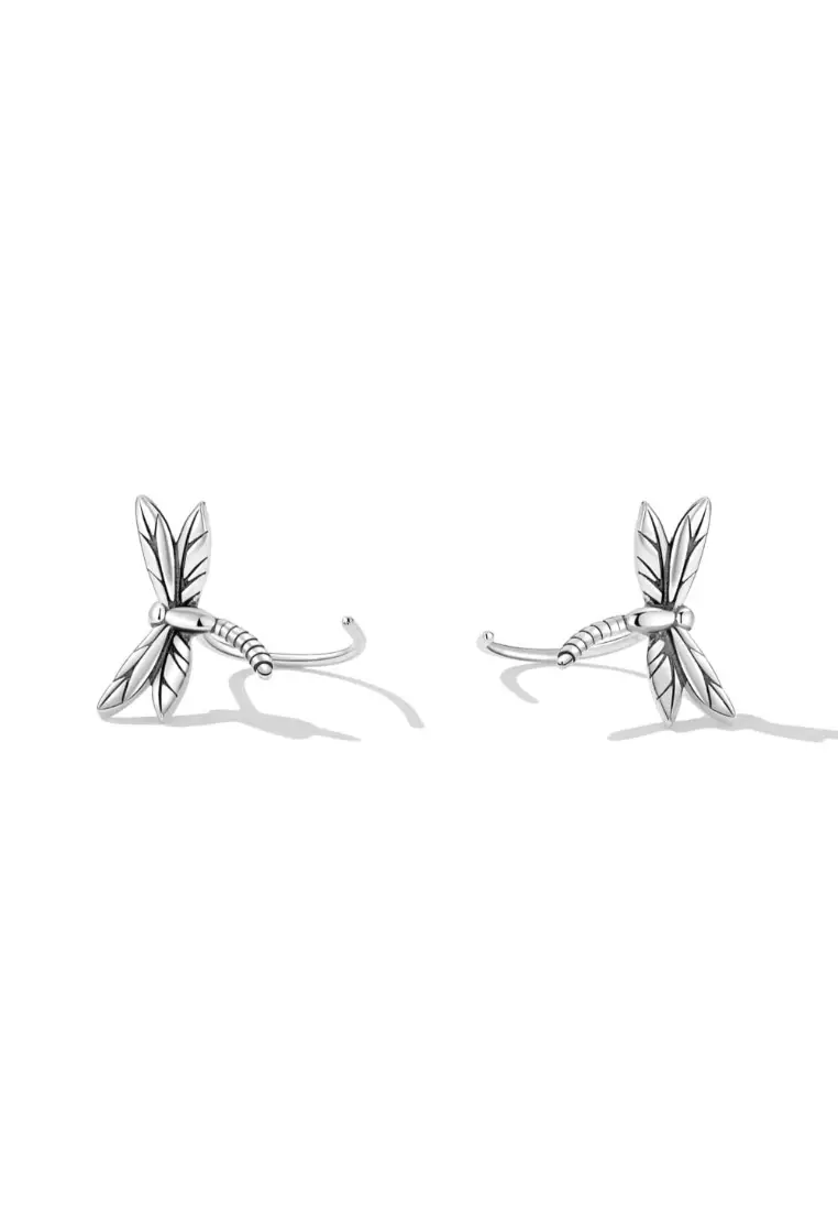 Solid Silver Olivia Dragonfly Stud Earrings