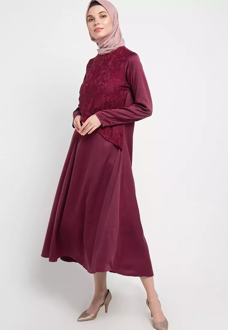 Lily Maxi Dress In Maroon