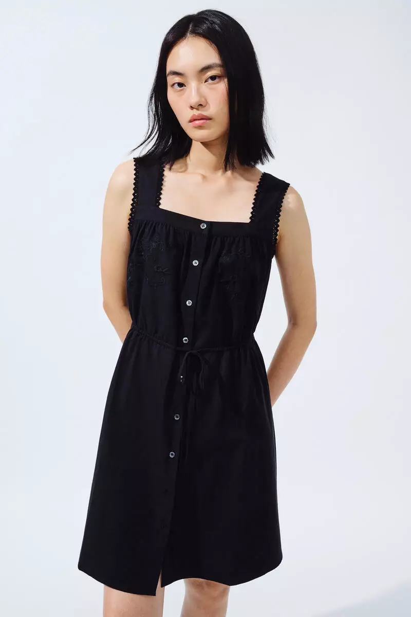 Buy H&M Embroidered button-front dress 2026 Online | ZALORA Philippines