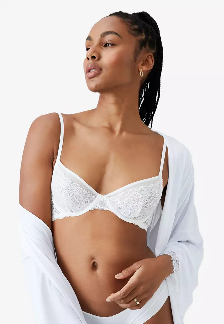 Buy Cotton On Body Ultimate Comfort Lace Underwire Bra in Cameo