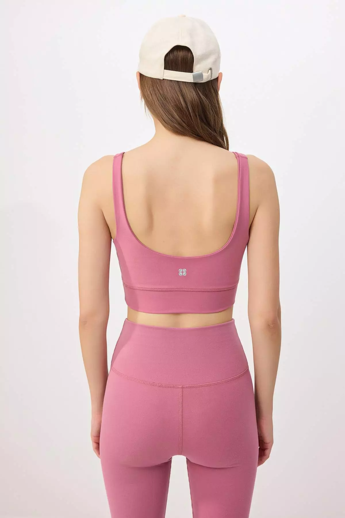 Dark Pink Brushed Soft Fabric Supportive/Contouring Thick Strap Knitted Sports Bra Thmss24Ss8