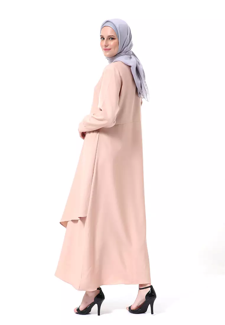 Khalista Gamis Dress Muslimah Lengan Panjang Regular Fit Premium High Quality - Dusty