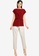 G2000 red Texture Knit Cross-Front Tee 995EAAA4946A62GS_3