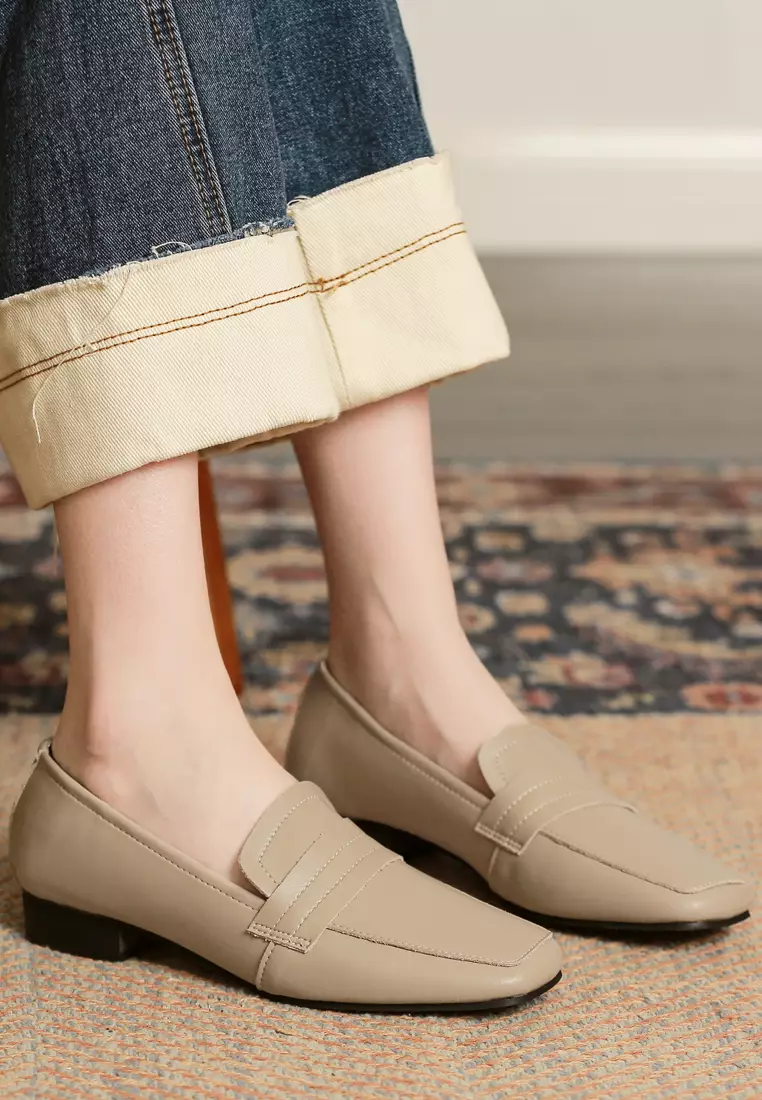 Square Toe Leather Loafer TH8688-2