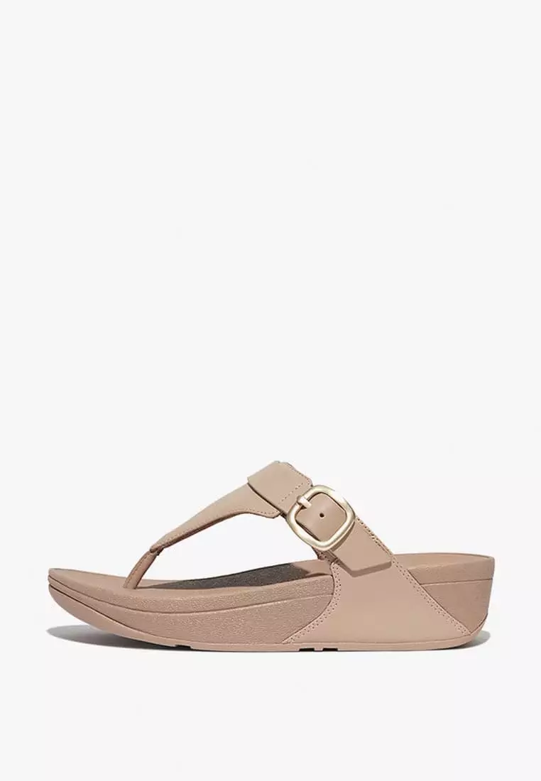 Discount on Fitflop  shoes - SKU: Fitflop Lulu Women's Adjustable Leather Toe-Post Sandals - Latte Beige