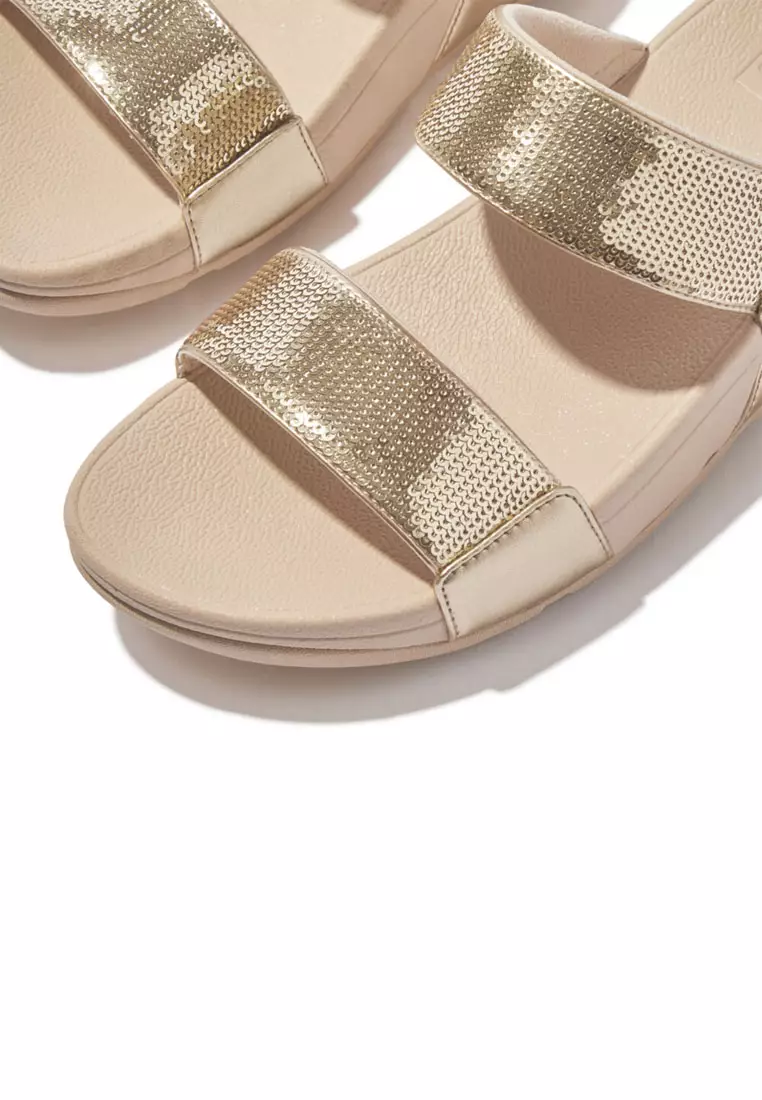 Buy FitFlop LULU Women's Sequin Slides - Platino (JF2-675