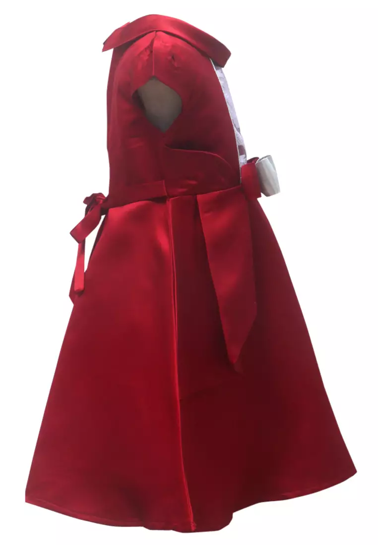 Two Mix Dress Anak Pesta Bahan Satin Y859