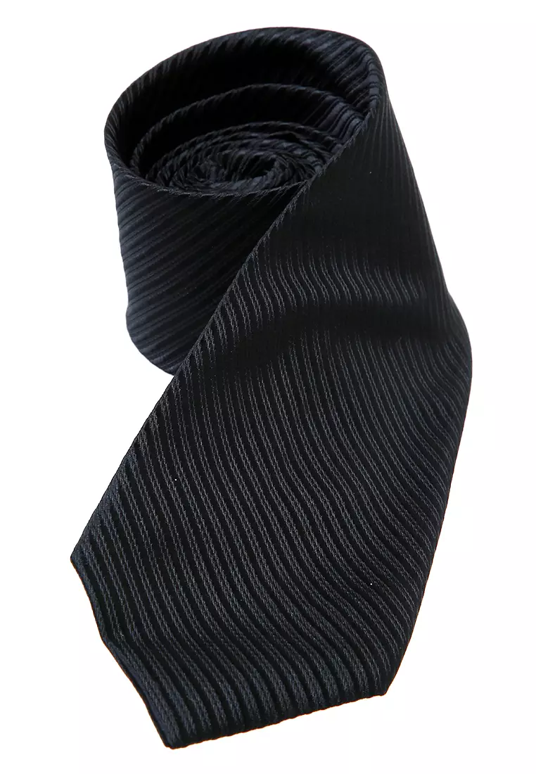 Ocean Dasi Pria Garis Man Neckwear Aksesoris Fashion Material Polyester ORIGINAL - Black