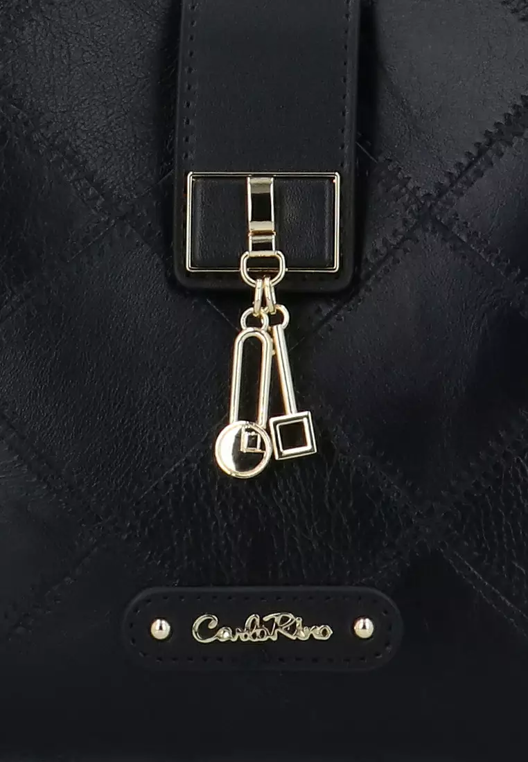 CR Lorena Woven Tote Bag - Black