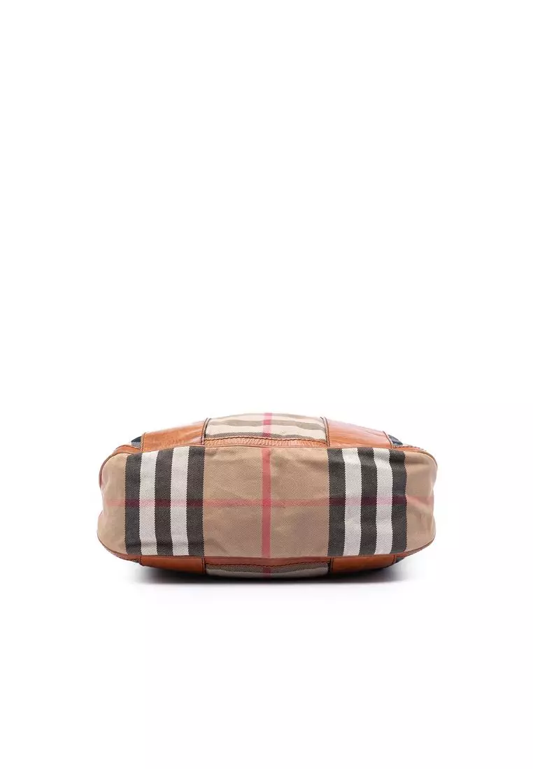 Pre-Loved Burberry House Check Canvas Bonington Satchel